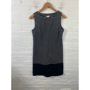 Talbots Women's Outlet Sleeveless Shift Dress Striped Black White Size Petite
